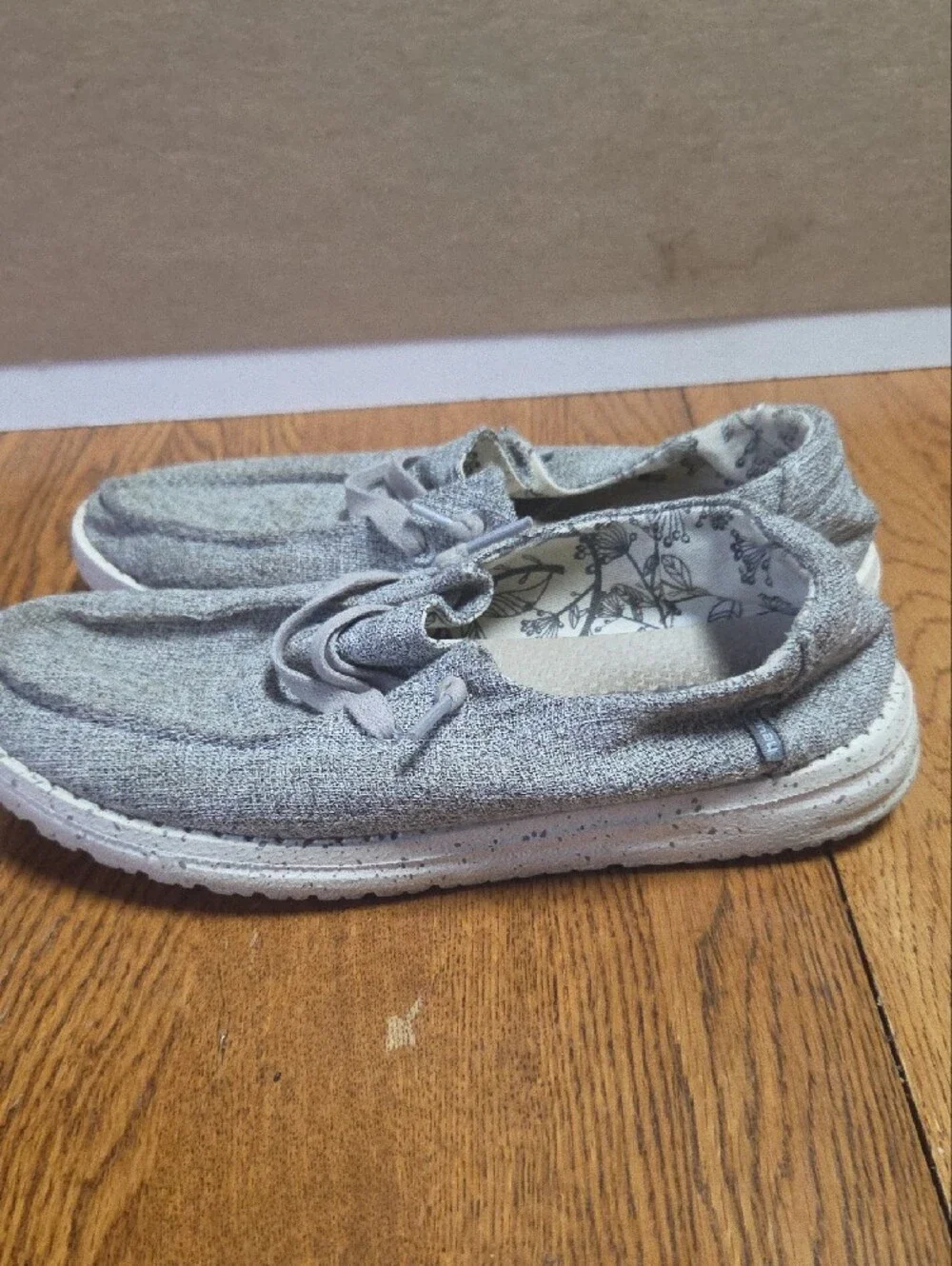 Casual Grey Slip-On Sneakers with Laces